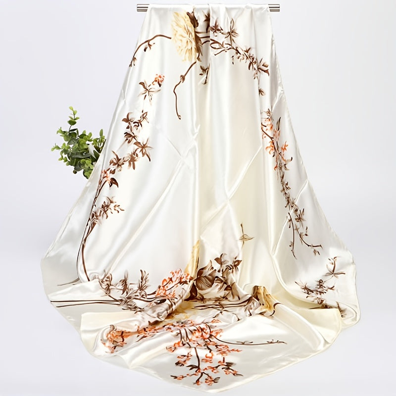 Breathable Sunscreen Shawl Lightweight Imitation Silk Neck Scarf for Sun Protection