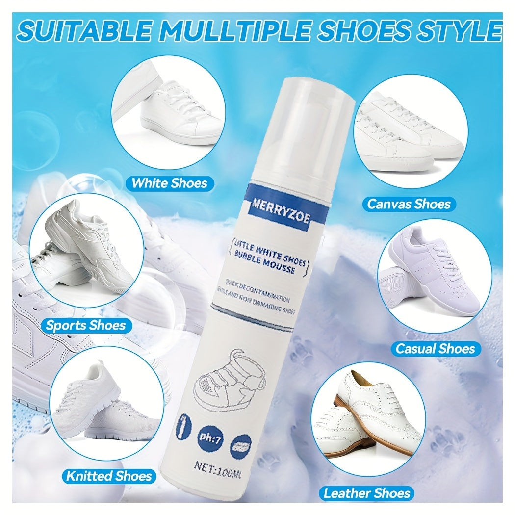 White Shoe Cleaner Foam 100ml Disposable Decontamination Wipe for Sneakers