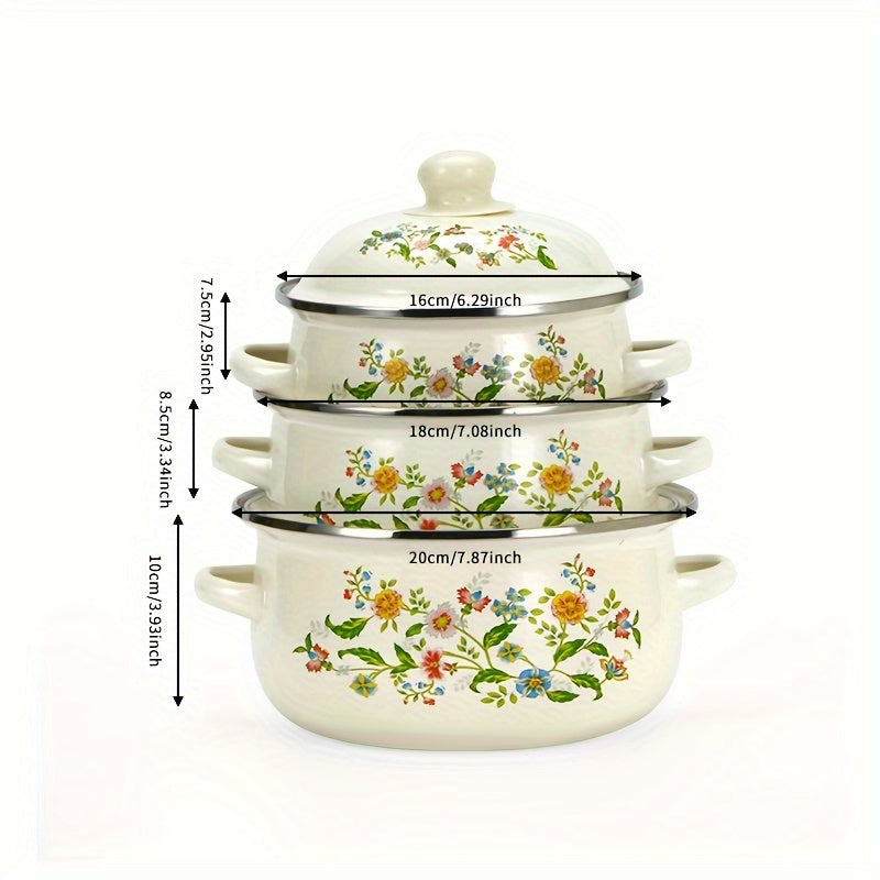 Enamel Soup Pot 16-20cm for Cooking and Serving Kitchenware