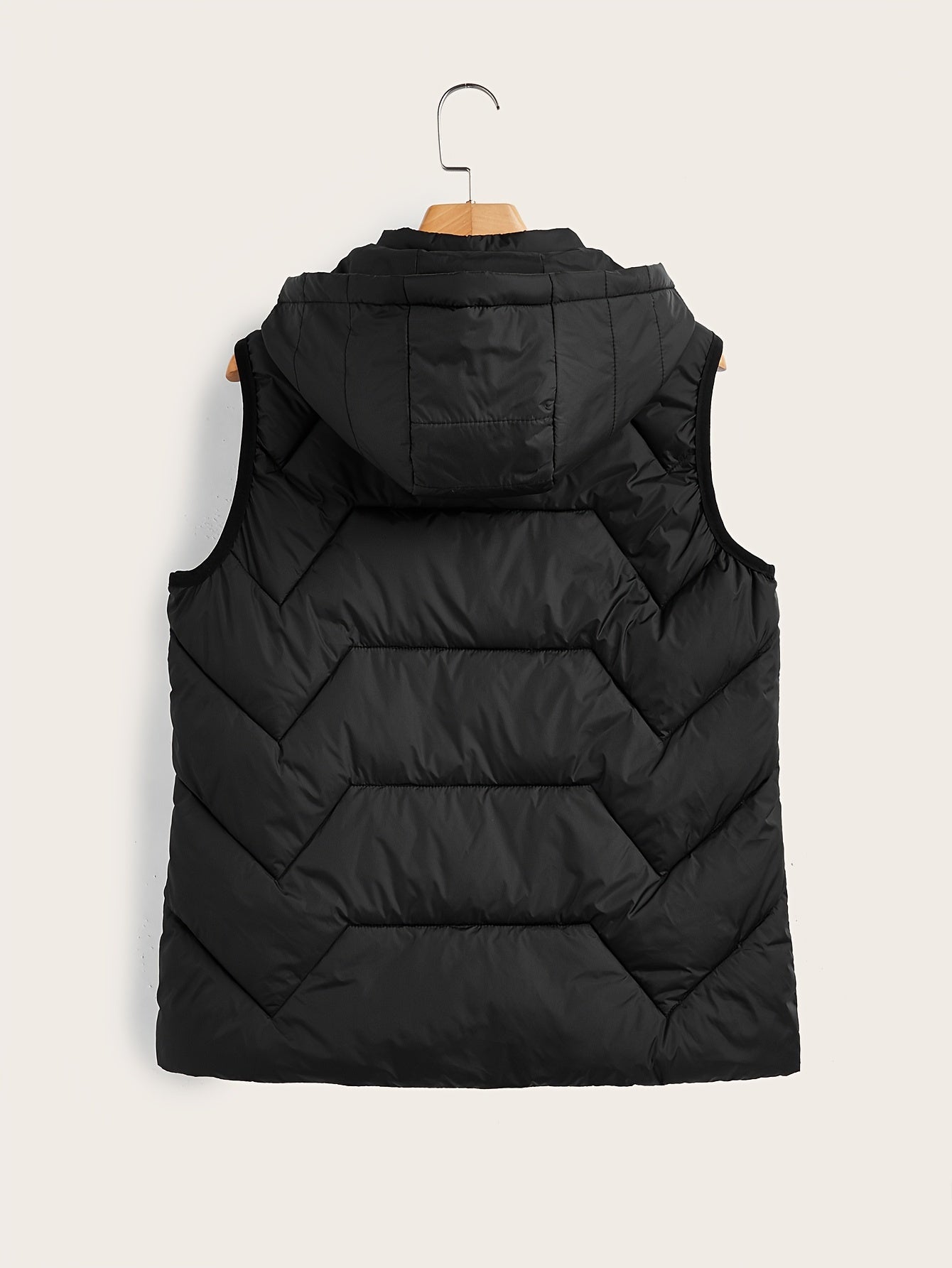 Women's Sleeveless Hooded Zip-Up Vest Coat Solid Winter Outerwear