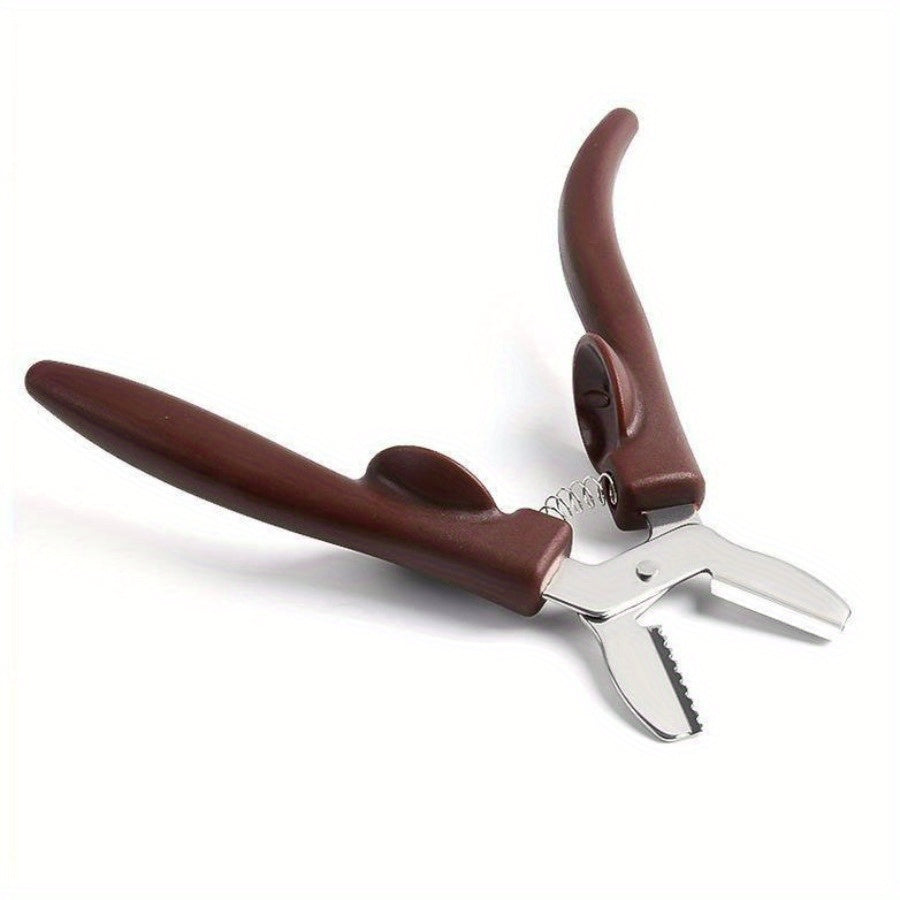 Stainless Steel Nutcracker with Ergonomic Grip and Food Processing Accessory