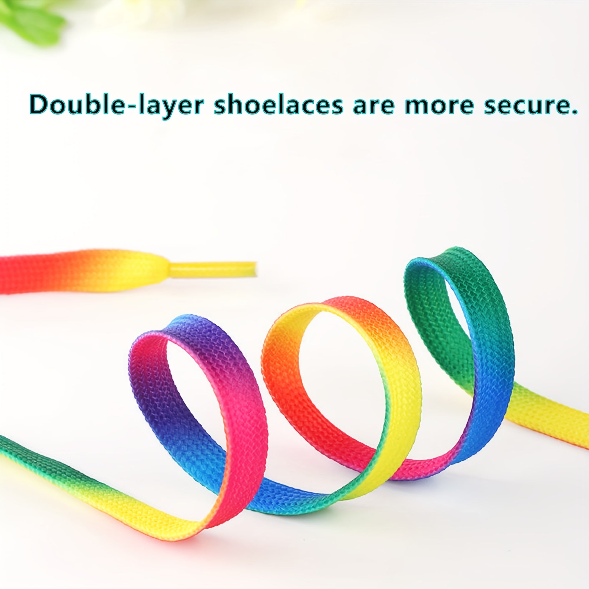 Unisex/Casual Colorful Rainbow Gradient Canvas Shoe Laces 120cm