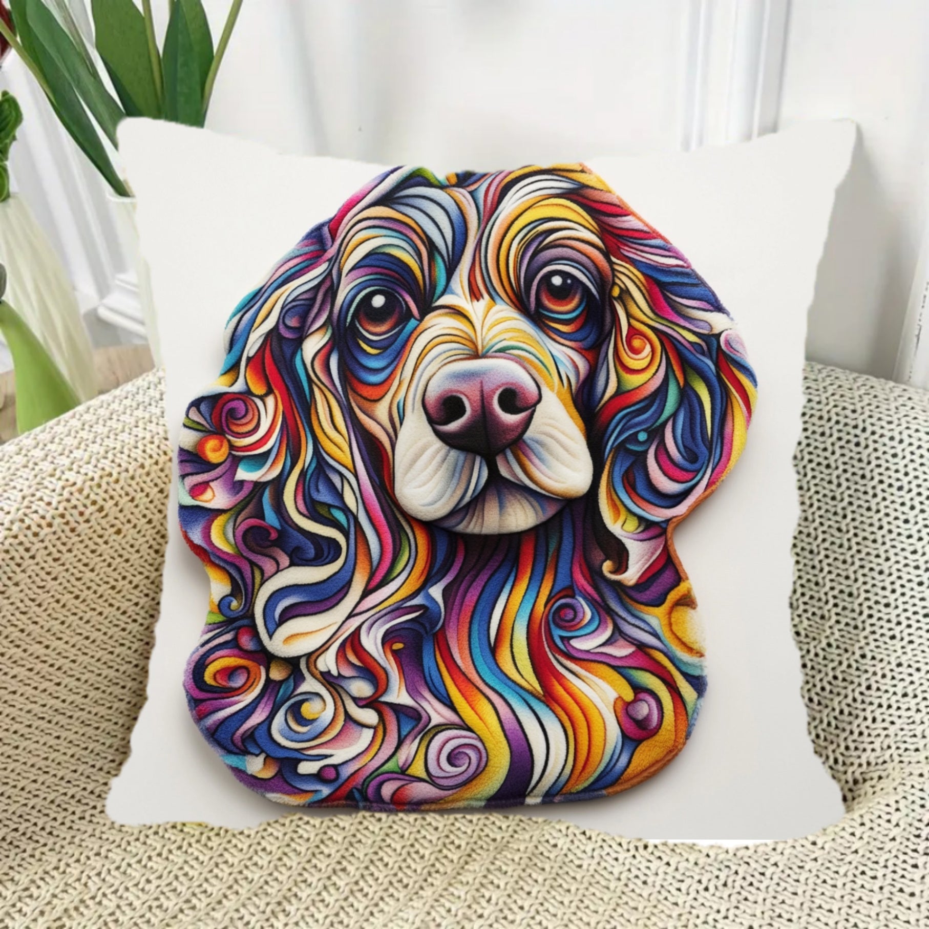 Pet Dog Blanket Polyester Short Plush 45.72x45.72 cm Audiophile Doodle Design Irregular Shape