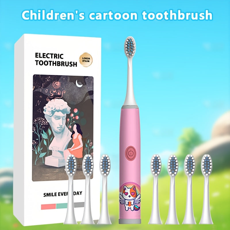 Детская электрическая зубная щетка для детей 3-15 лет, работает на батарейках, 3 цвета, мягкая для зубов
