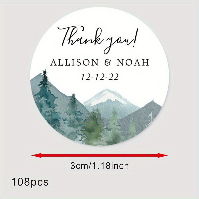 Personalized Bridal Shower Labels Custom Thank You Stickers Name and Date Recyclable Matte Finish