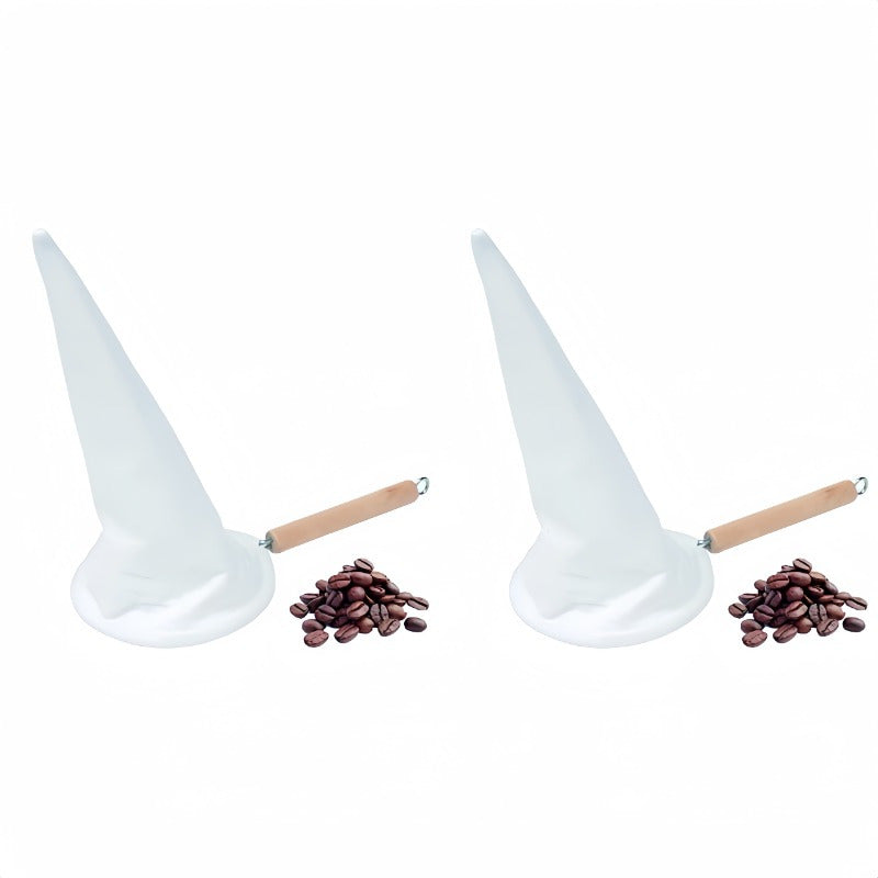 Reusable Coffee Filter Mesh with Wooden Handle Non-Woven Fabric