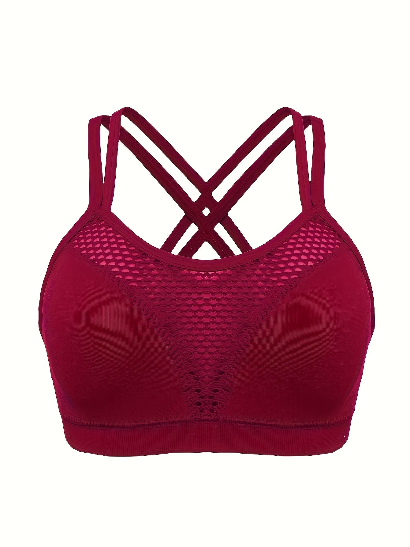 Women Seamless Sports Bras Pack Breathable Mesh Double Straps Removable Pads