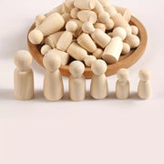 36 Wooden Man Charms for DIY Crafts and Decorations