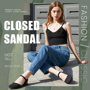 Women's Flat Sandals Adjustable Buckle Strap Summer Casual Brown