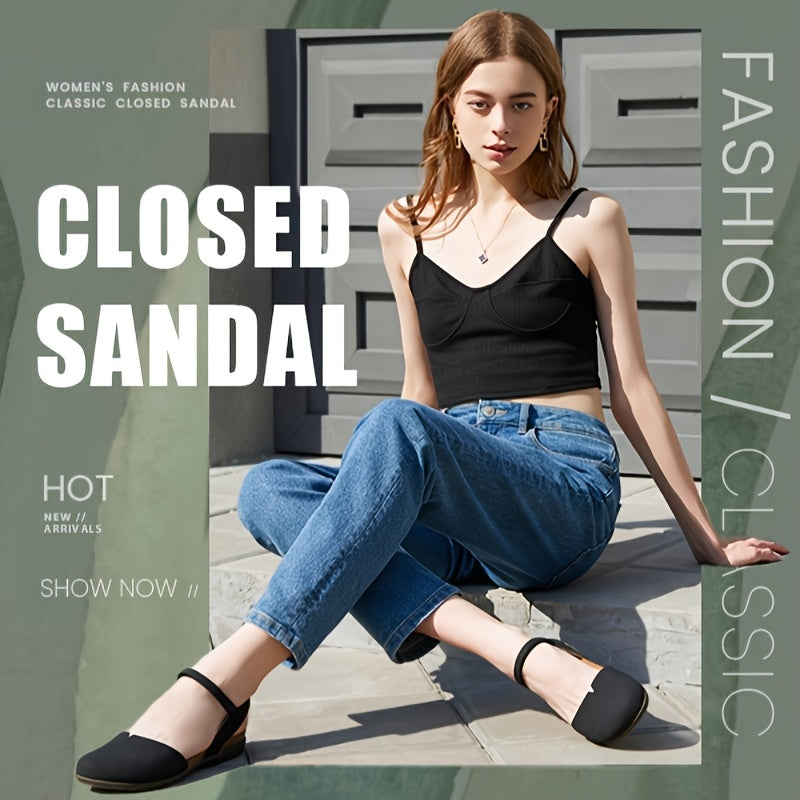 Women's Flat Sandals Adjustable Buckle Strap Summer Casual Brown