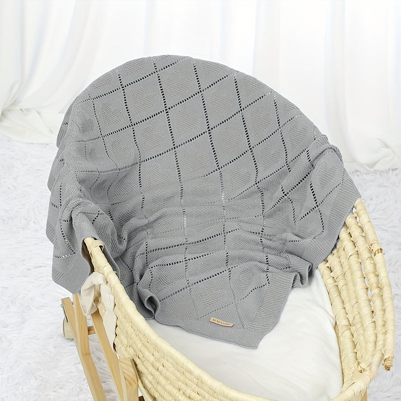 Knitted Hollow Blanket for Air Conditioner and Sofa Covering, Cozy Hugging Wrap