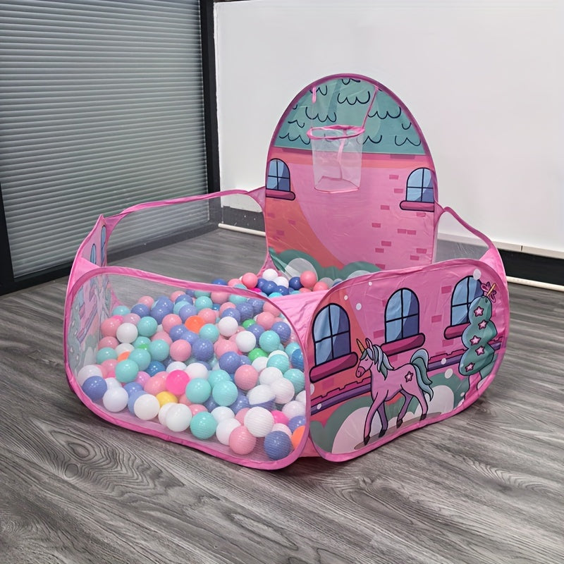 Pink Unicorn Ball Pit Tent for Kids Indoor Outdoor Play Foldable Toy Ball Pool