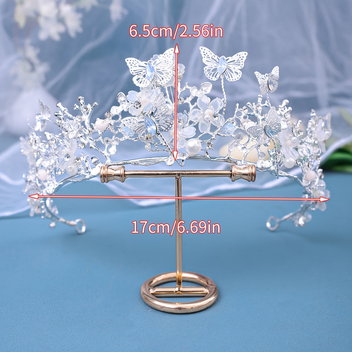 Luxurious Wedding Crown Headpiece Rhinestone Bridal Tiara for Brides and Formal Events