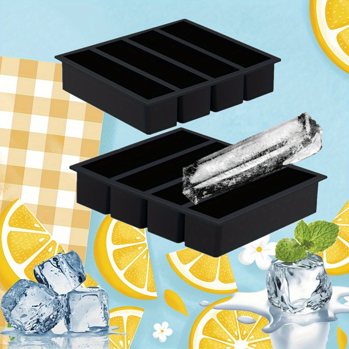 Unisex Silicone Ice Cube Mold Tray BPA Free Easy Release Kitchen Accessories