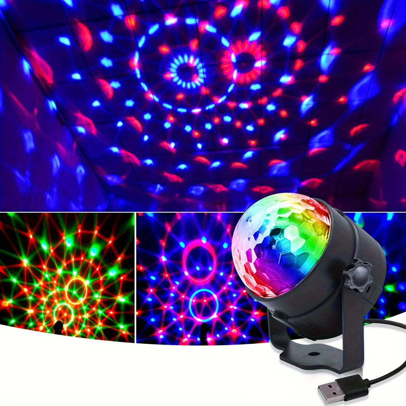 ABS Crystal Remote Control Magic Ball Light with Strobe Color Changing Projection for Stage and Decoration