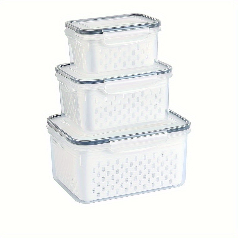 9 Large Leakproof Fridge Storage Containers with Removable Colanders