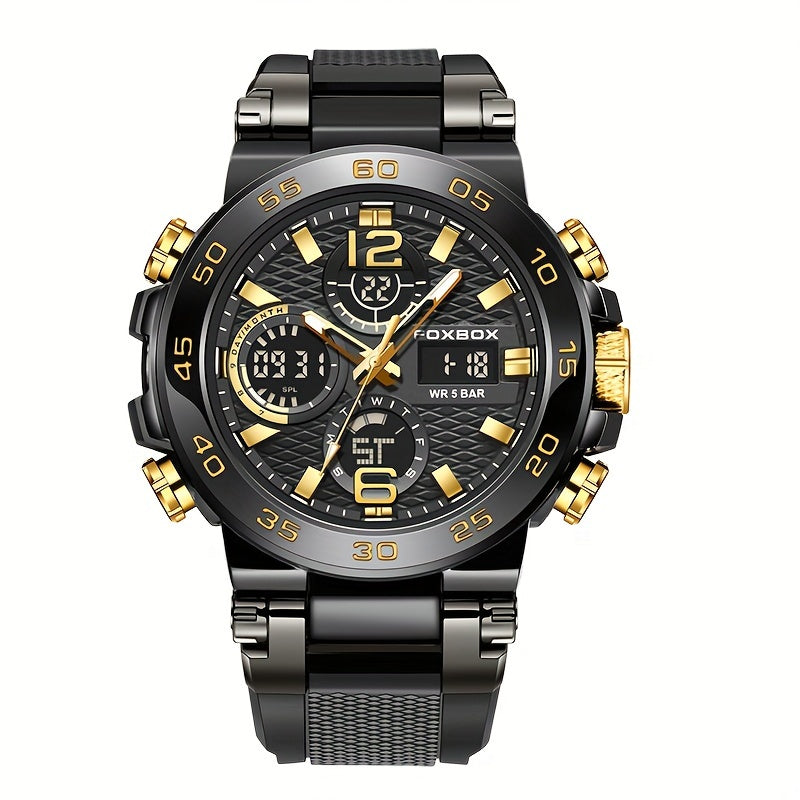 Multi-Functional Chronograph Watch with Dual Display for Men and Women