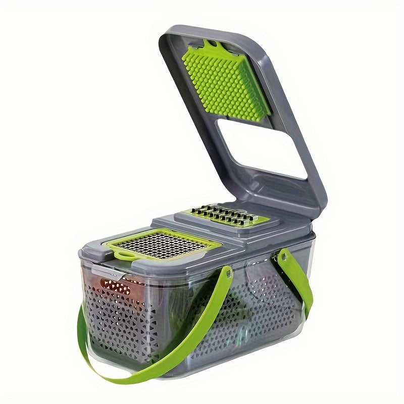 Stainless Steel Vegetable Chopper Set 25 Pieces Manual Food Processor for Onions Potatoes