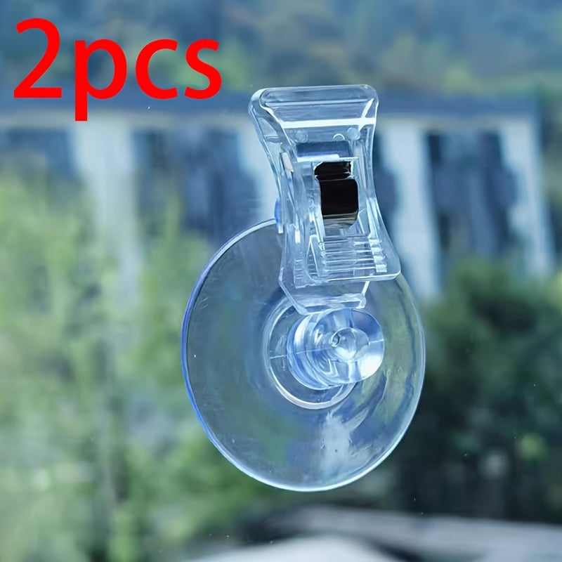 Clips de ventosa transparentes para puertas, ventanas y mesas, uso en oficina y hogar