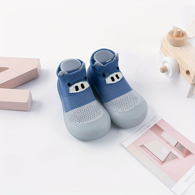 Baby Boys Girls Slip-On Shoes with Non-Slip Rubber Sole and Breathable Fabric for Indoor Outdoor Spring Autumn