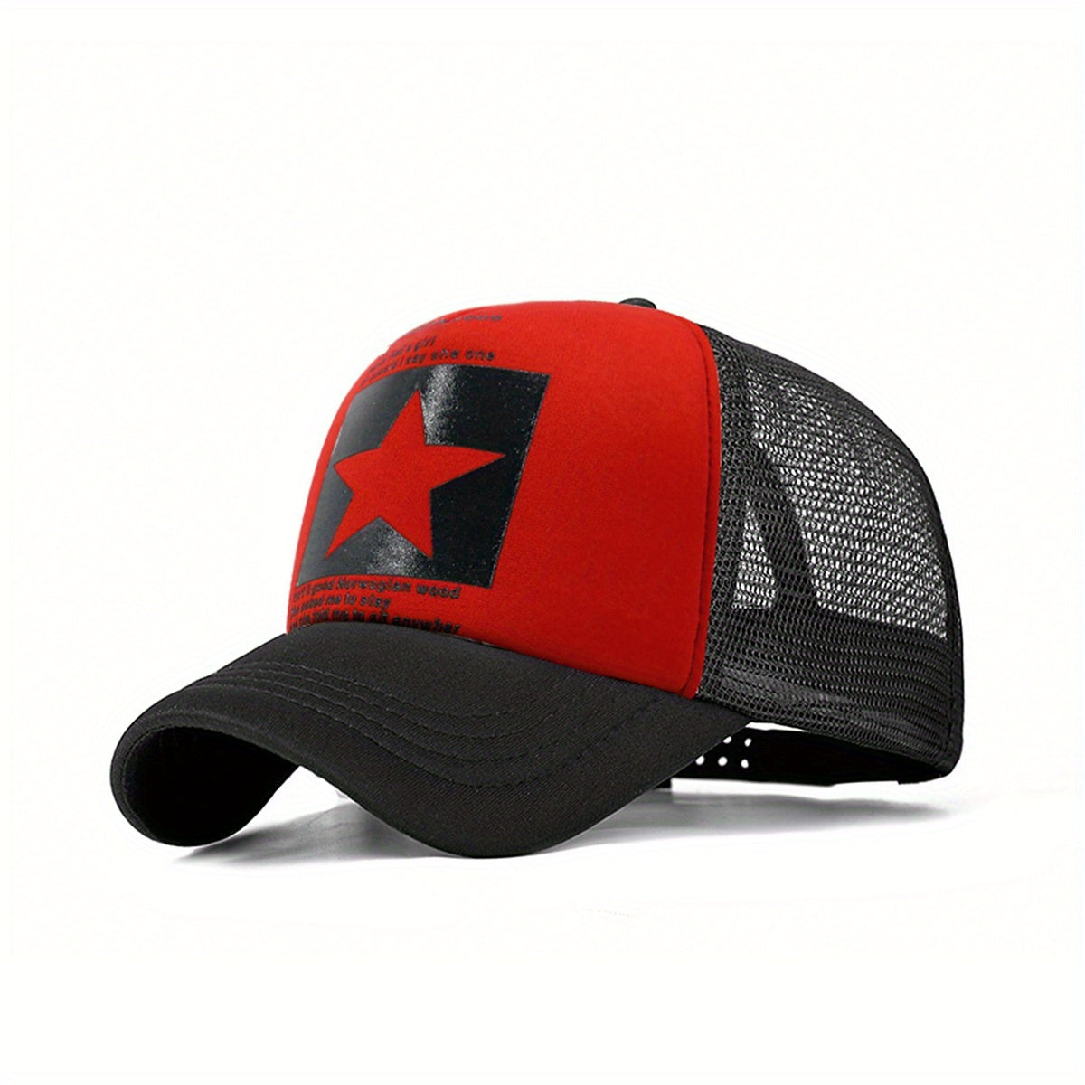 Mesh Baseball Cap with Thin Pentagram Pattern for Summer Wear