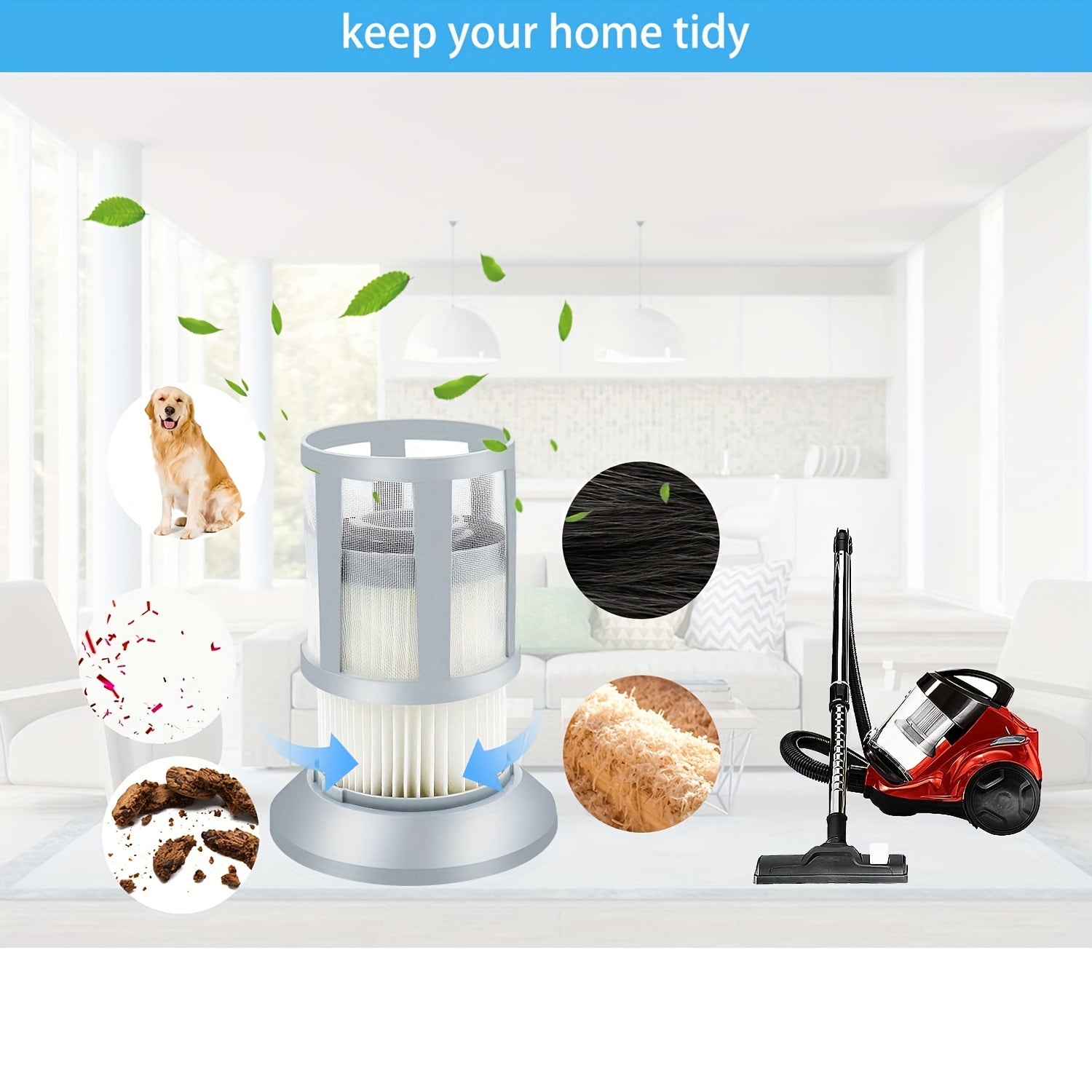 2 Replacement Vacuum Filters for Bagless Canister Vacuum, Compatible with 2156A