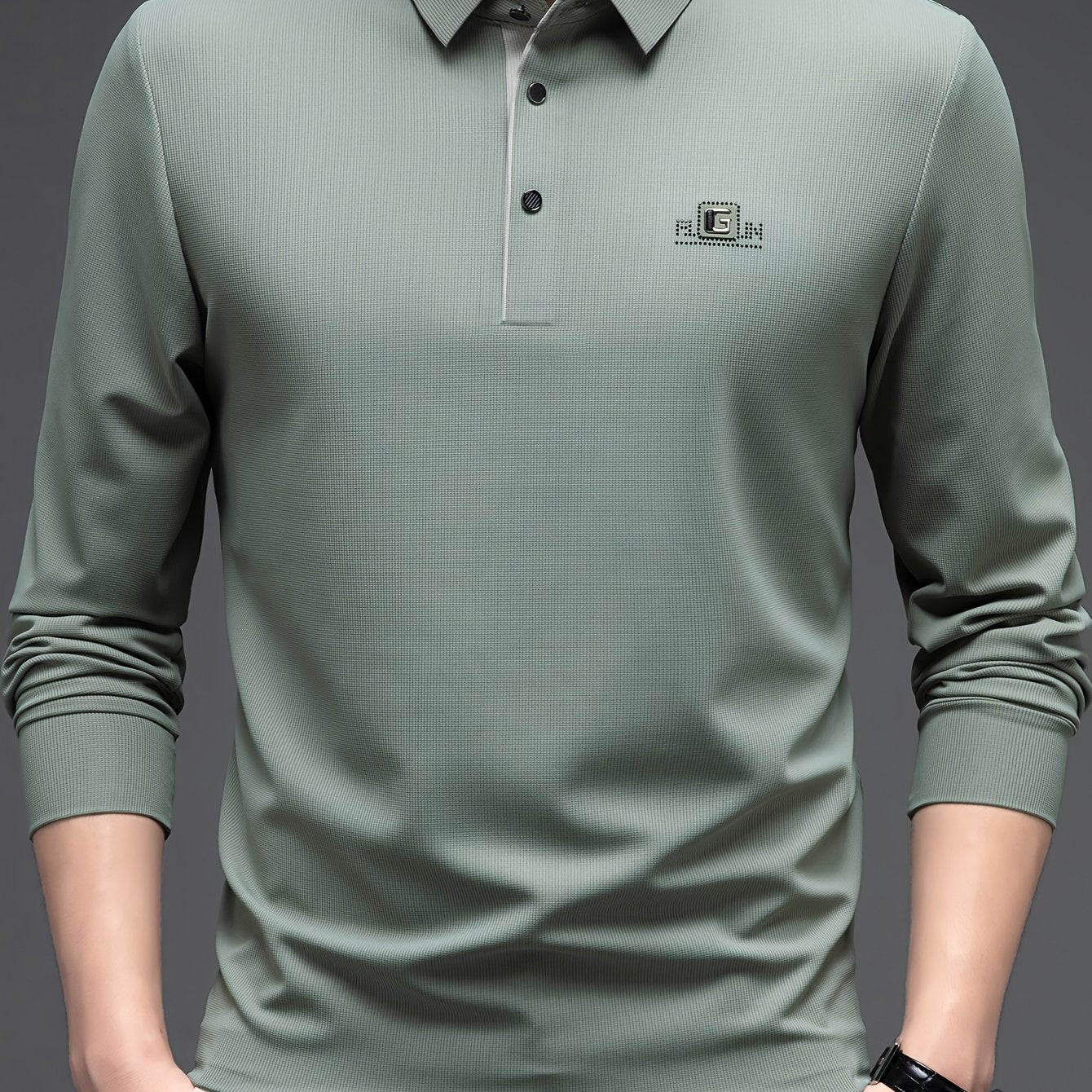 Camisa de manga larga ligera para hombre, transpirable, de poliéster, para golf y uso casual