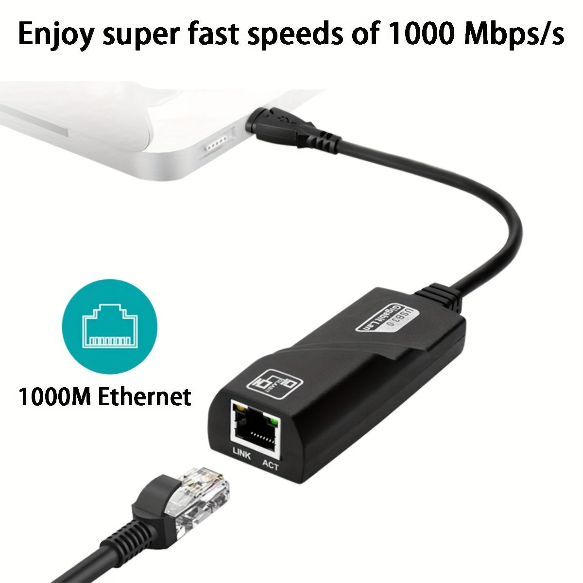 USB 3.0 to Gigabit Ethernet Adapter Compatible with Windows Mac Linux Chrome OS