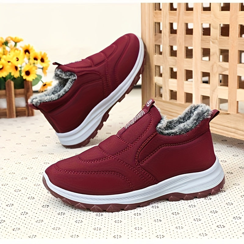 Women's Fleece-Lined Ankle Boots Short Boots for All Seasons