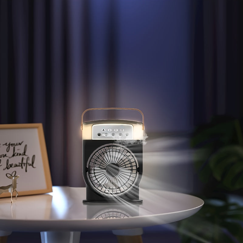 600ml tankli USB Spray Fan, LED chiroq, cheksiz tezlikni boshqarish, uy/ofis/yotoqxona uchun portativ.