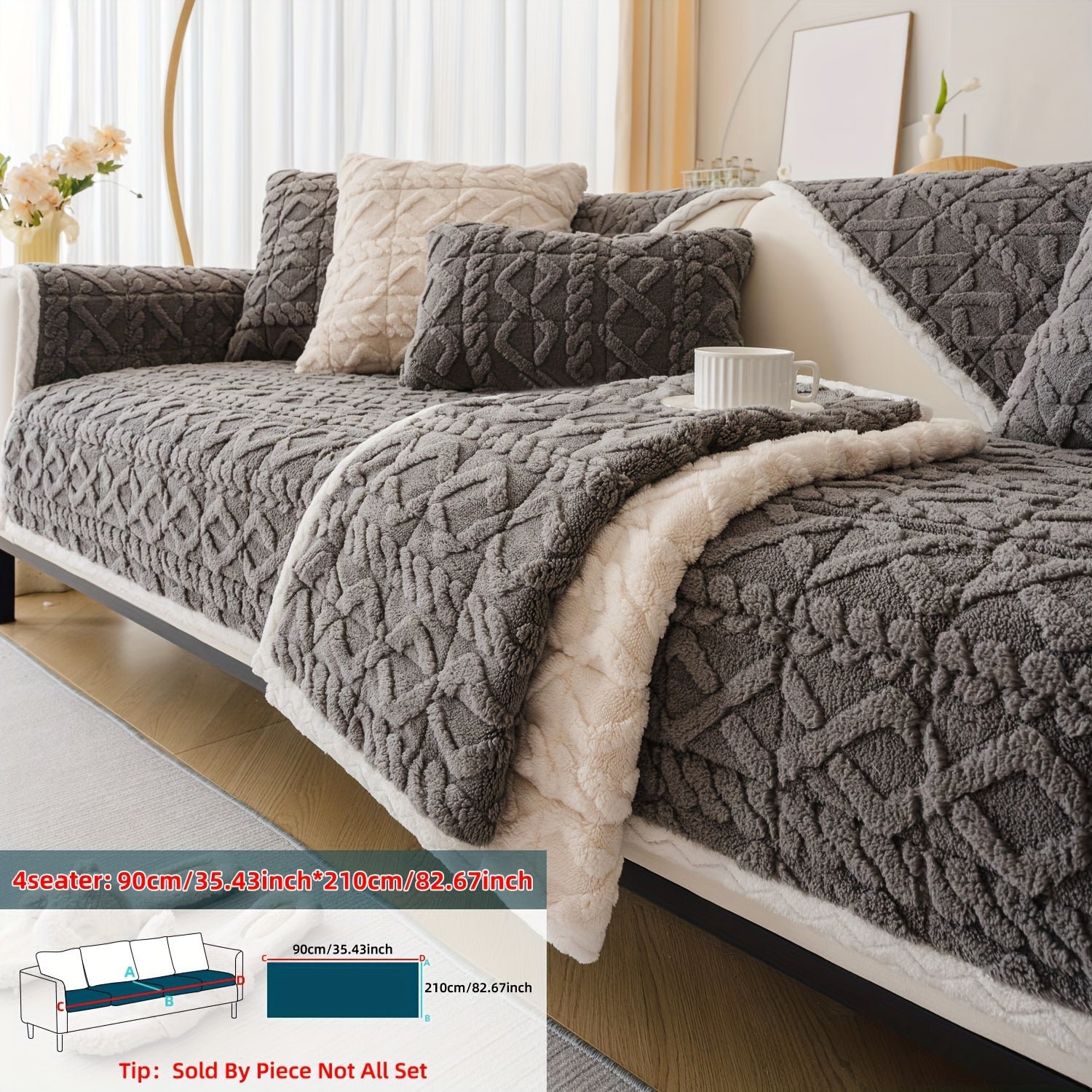 Qalin plush divan qoplamasi bohemian shik uslubida, uy hayvonlari uchun qulay va dog'larga chidamli. Mashinada yuvish mumkin va bitta to'rt o'rindiqli divanlar uchun bir nechta ranglarda mavjud.