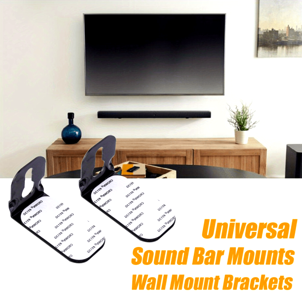 Wall Mount Kit for Soundbars with Adjustable Brackets and Universal Fit