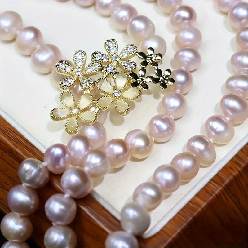 Multi-Layer Freshwater Pearl Necklace for Women Elegant Jewelry Gift
