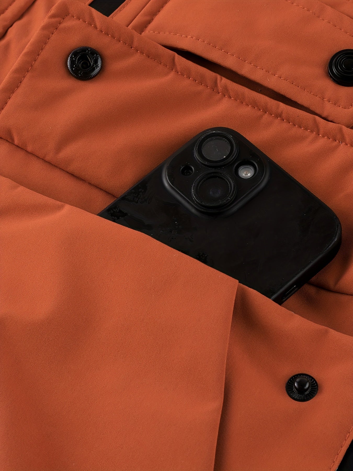 Men's Hooded Windproof Jacket with Detachable Hat Multi-Pocket Cargo Style for Spring and Autumn