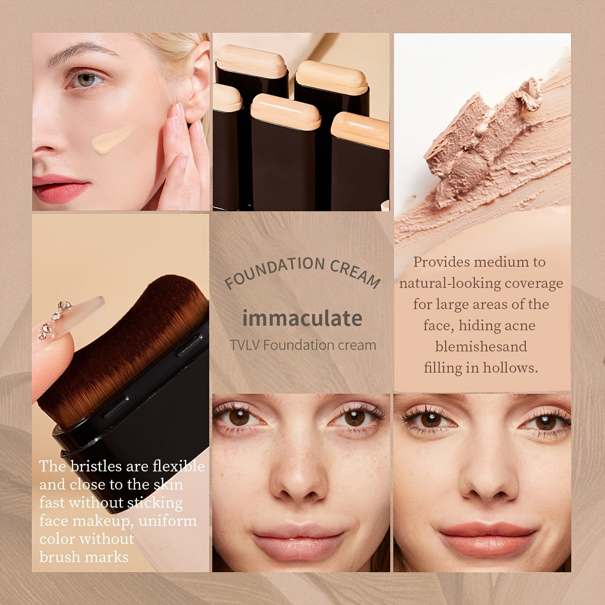 Ayollar uchun yashirin va asos tayoqchasi, qora doiralarni yopish, suv o'tkazmaydigan