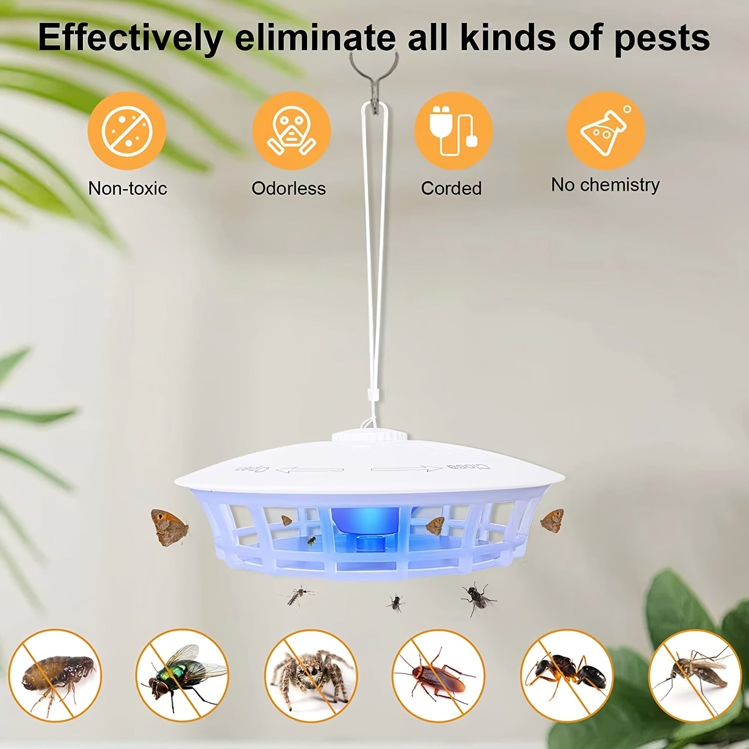 Indoor Flea Trap ABS Material USB Powered Pest Control Light