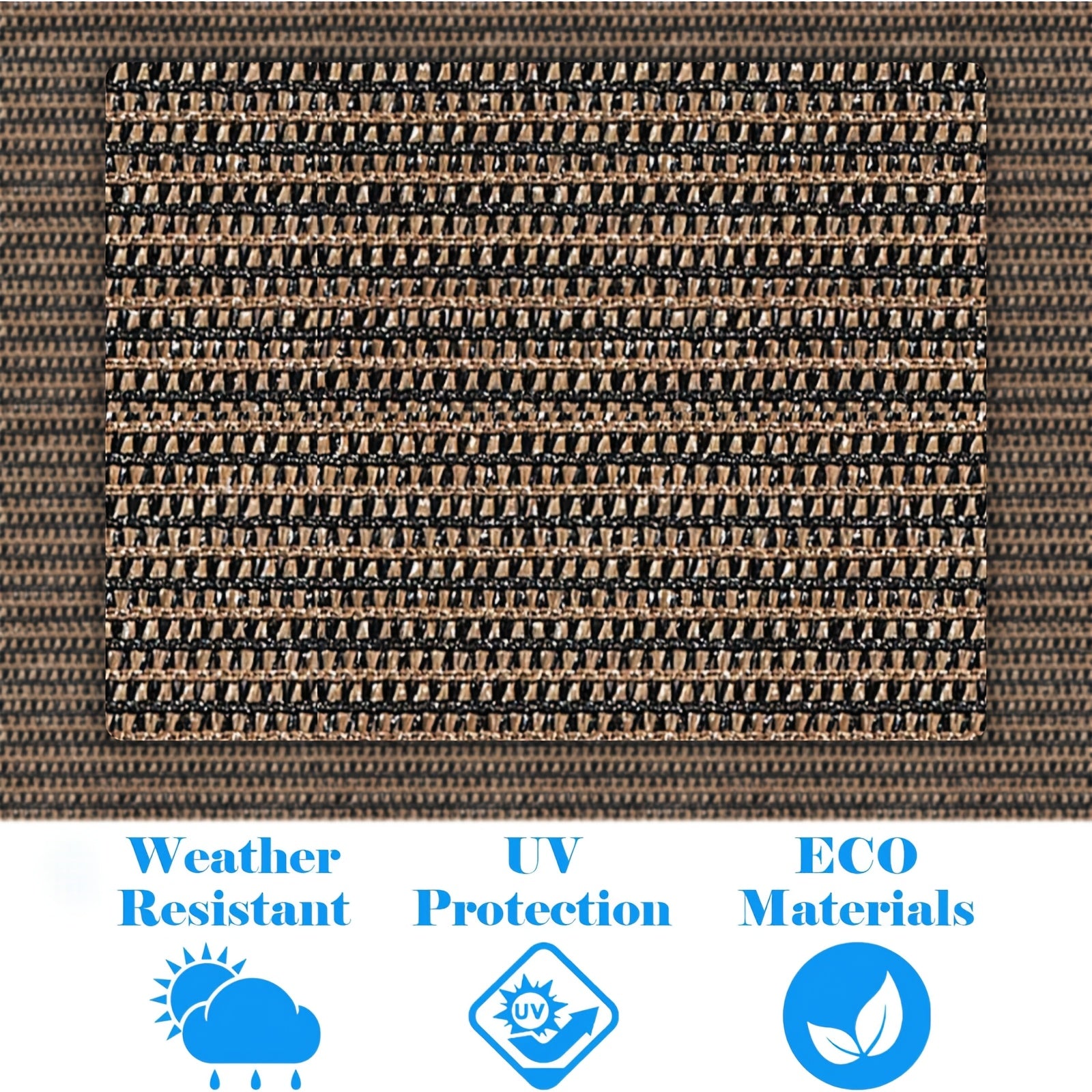 DELLNA Og'ir yuk ko'taruvchi Maxfiylik Ekran To'siq, 90% UV himoyasi bilan, Tashqi joylar uchun bog'ichlar bilan jigarrang naylon qoplama.