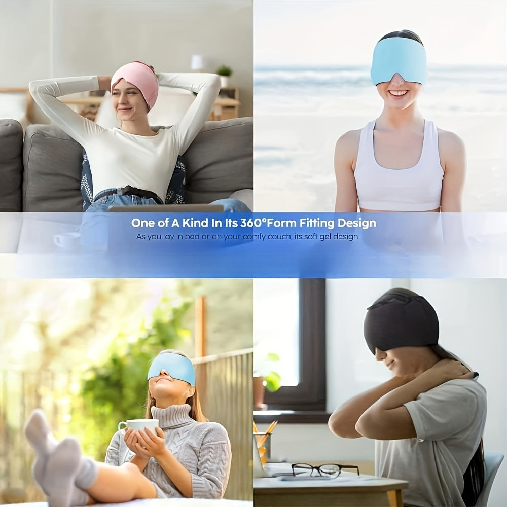 Unisex Facial Cooling Gel Headband Cold Compress Eye Mask Adjustable Headgear
