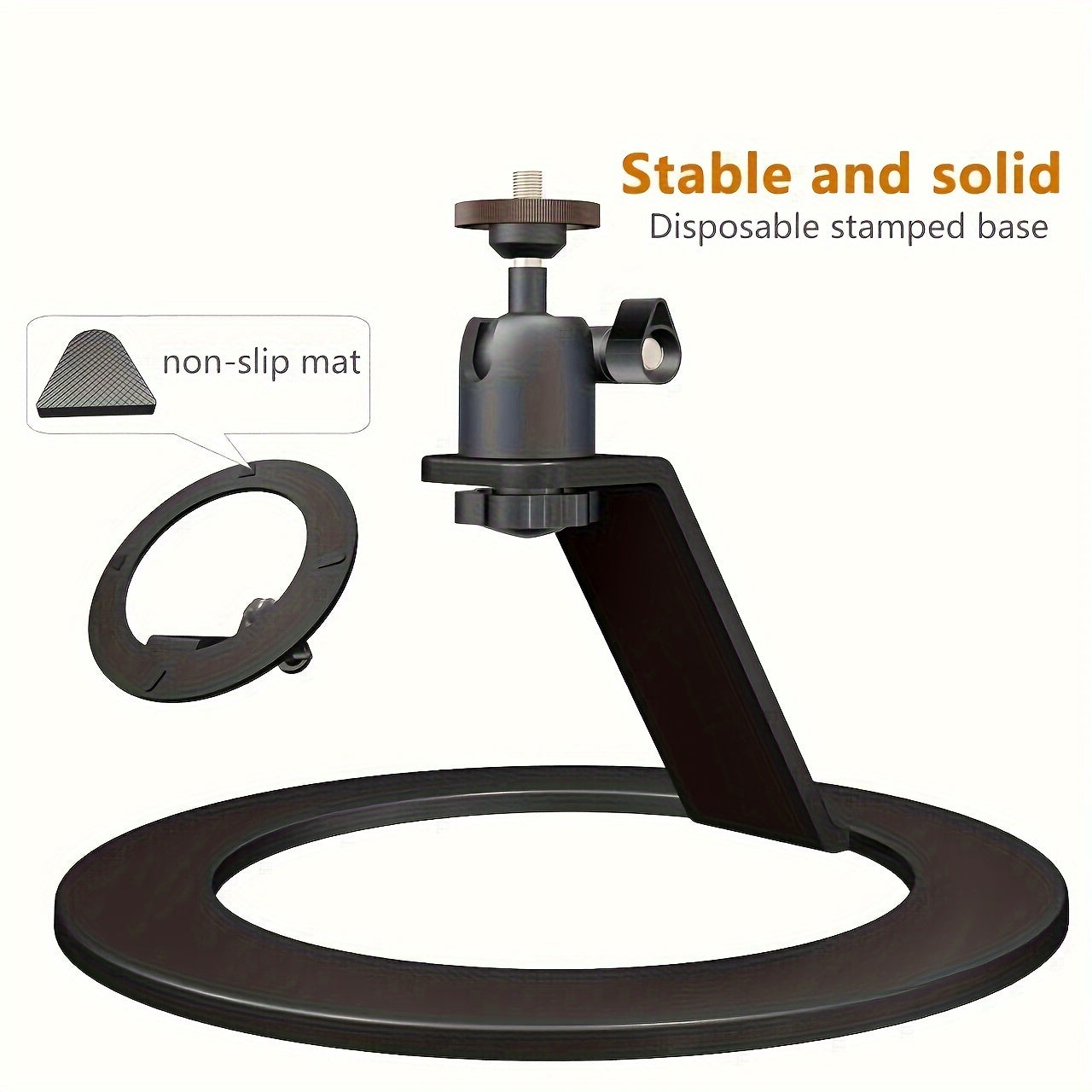 2024 Carbon Steel Projector Stand with 360-Degree Rotation Non-Slip Base Adjustable Desktop