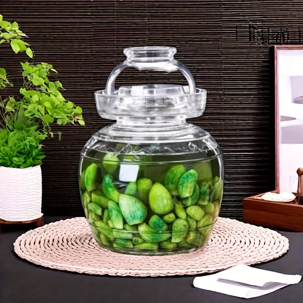 Glass Fermentation Jar 1500ml with Lid for Pickling Kimchi Sauerkraut Water Seal