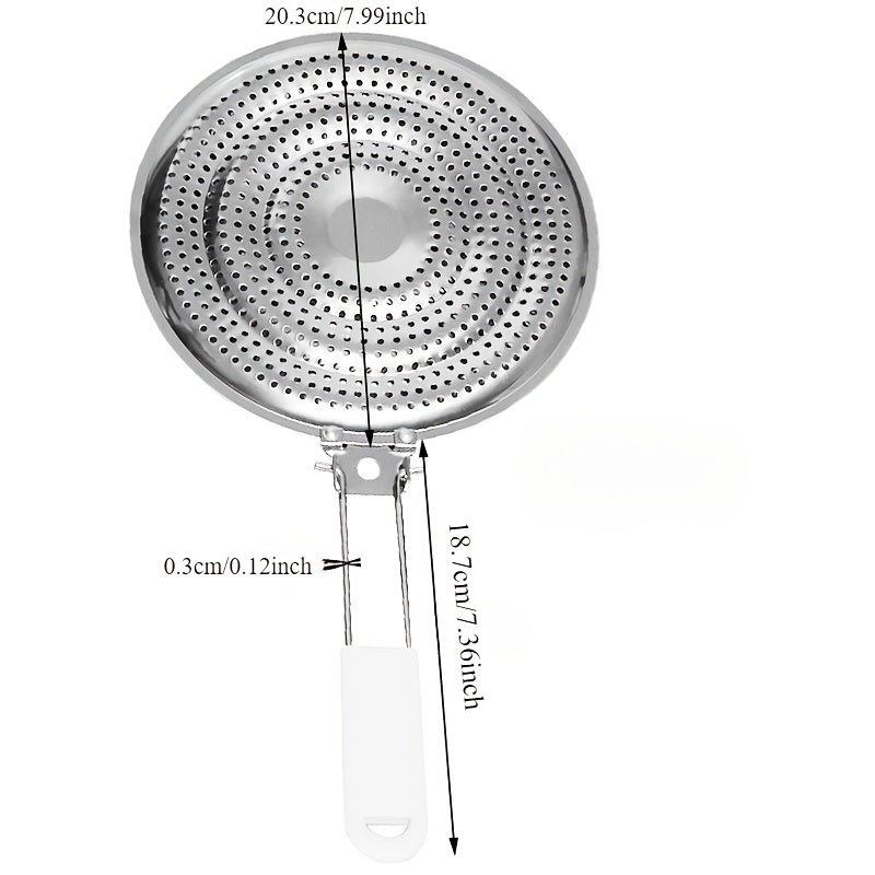 Placa difusora de calor de acero inoxidable 20,32cm con asa plegable para cocinas de gas y eléctricas