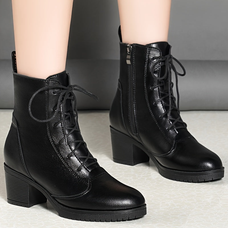 Women's Mid-Calf Boots Solid Color Rubber Sole All-Season Winter