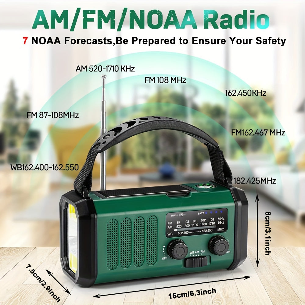 10000mAh Solar Hand Crank Emergency Radio with NOAA Weather, Flashlight and Phone Charger