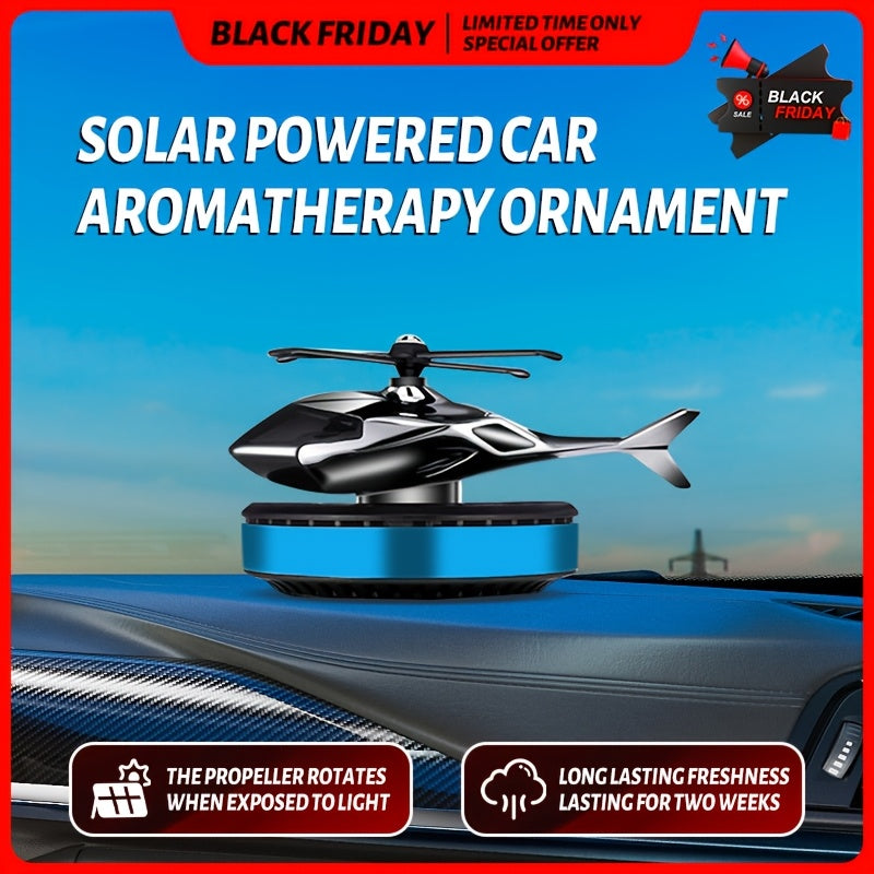 Ambientador de coche en forma de helicóptero alimentado por energía solar, con aroma sutil y rotatorio, accesorio decorativo para el tablero