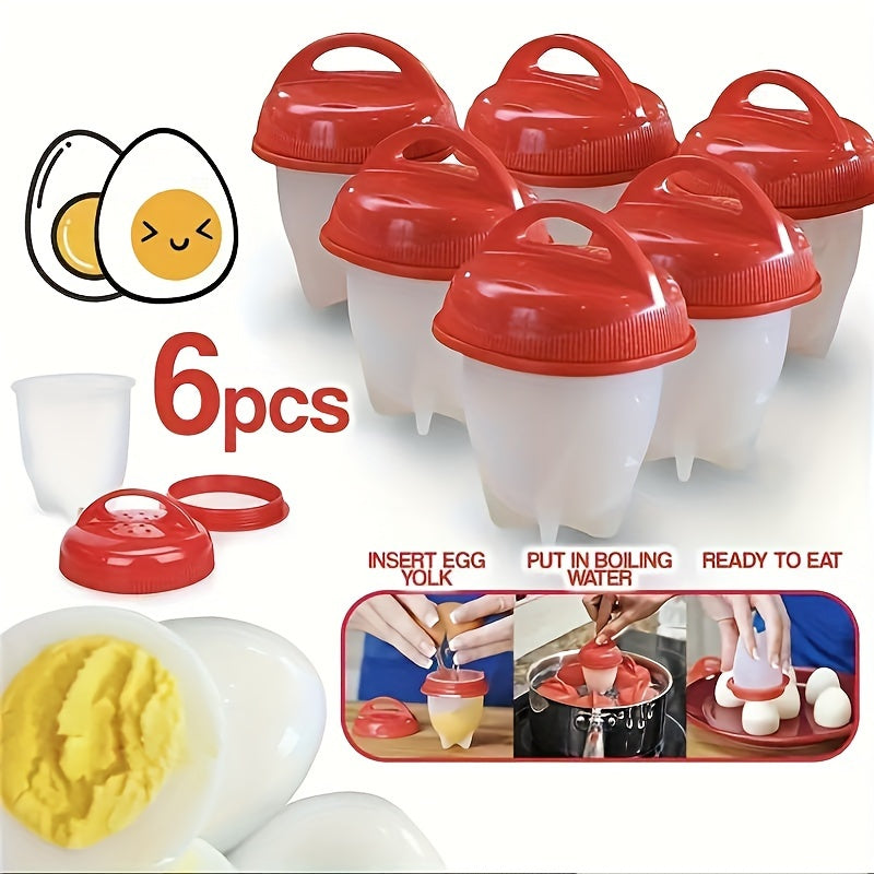Silicone Egg Poachers Set of 6 Non-Stick Heat-Resistant Kitchen Tool
