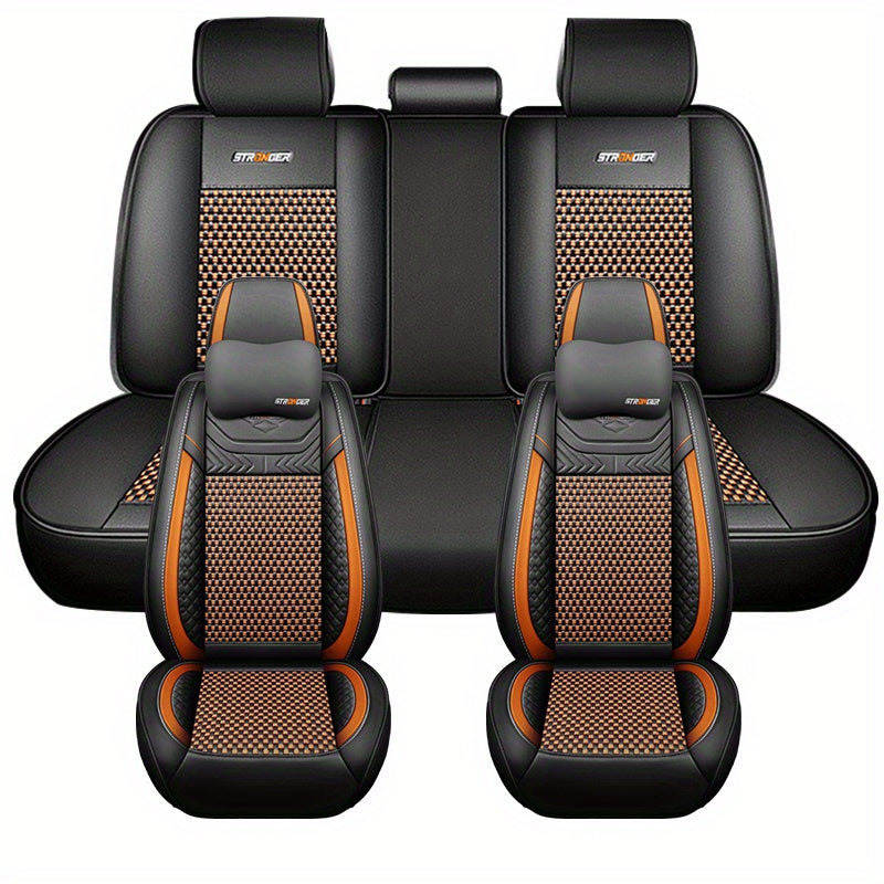 Universal Black Mesh Car Seat Cover for Summer, Durable, Easy Install