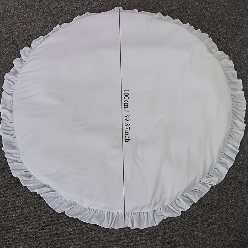Solid Color Lace Round Crawling Mat for Babies Play and Tummy Time