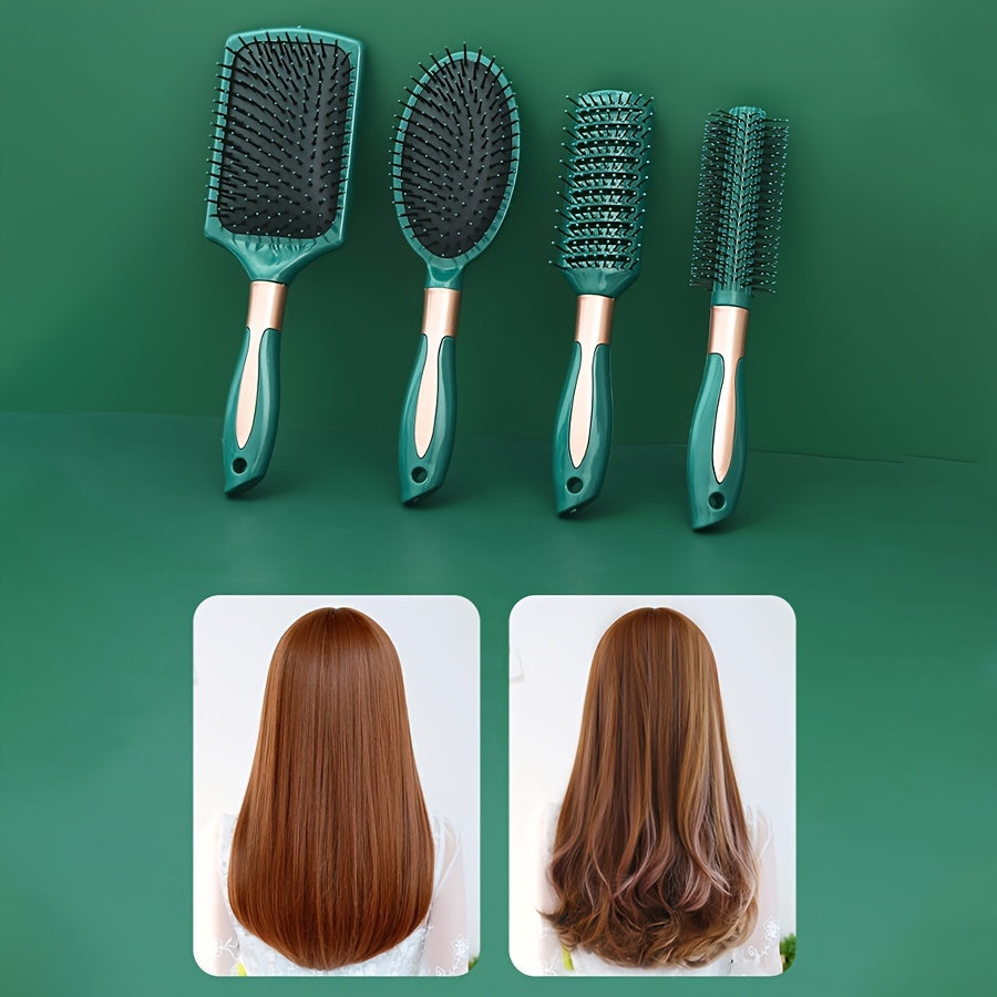 Hair Brush Set with Air Cushion Comb Round Curling Detangling Brushes for Straight Hair