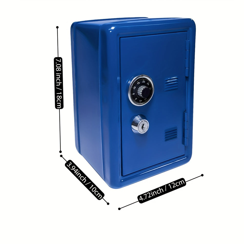 Mini Safe Bank with Combination Lock and Key for Home Storage Black 17.78cm
