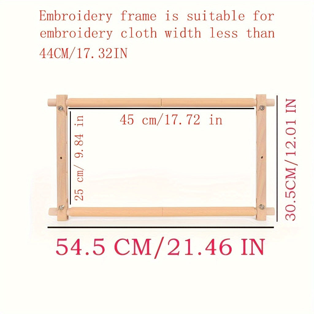 Portable Beech Wood Embroidery Stand with Detachable Cross Stitch Frame 54.51cm for Home Sewing